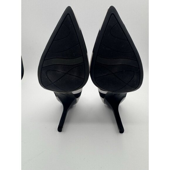 Christian Siriano Black and White Striped Stiletto Pumps, Size 6 Heels Shoes - Picture 8 of 11